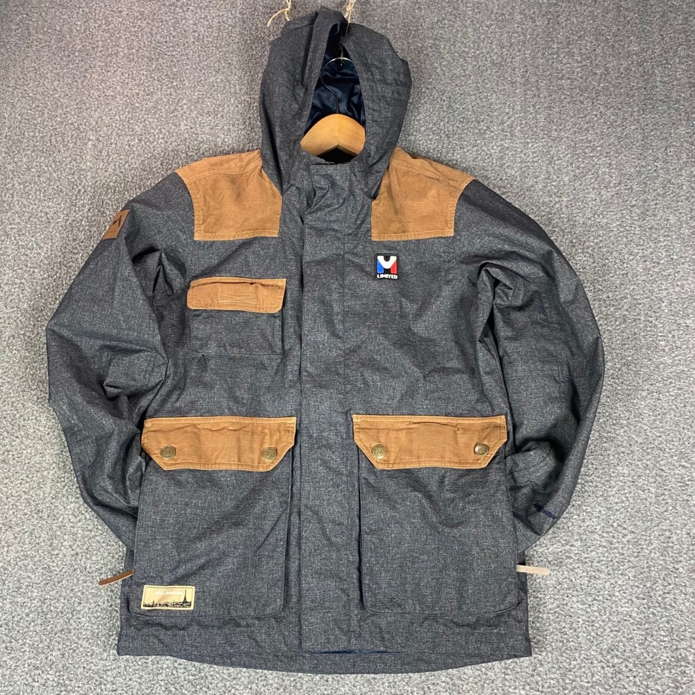 Millet Ski Jacket L 95 Grey Corduroy Trim Waterproof Extreme Model Parka Outdoor